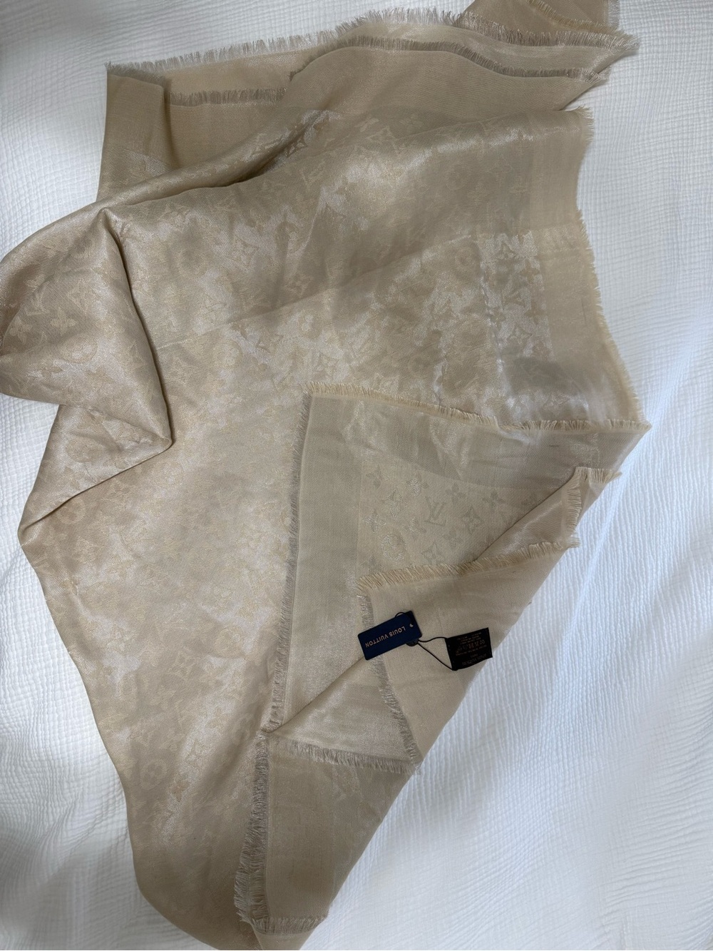 Louis Vuitton Beige Monogram Lightweight Shawl